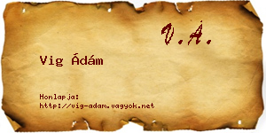 Vig Ádám névjegykártya